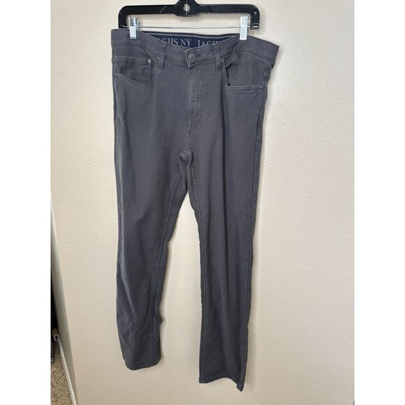 Jachs NY Mens Slim Fit Gray Stretch Pants Size 34/32 Five-Pocket Cotton Rayon - Picture 2 of 7